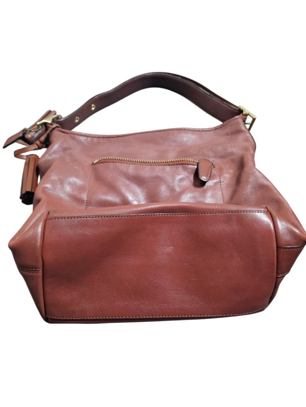COACH Legacy Tassel Duffle 19889 Leather Brown Shoulder/Crossbody Bag - Picture 4 of 12